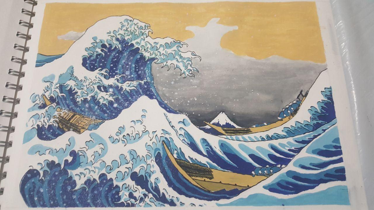 The Great Wave painting